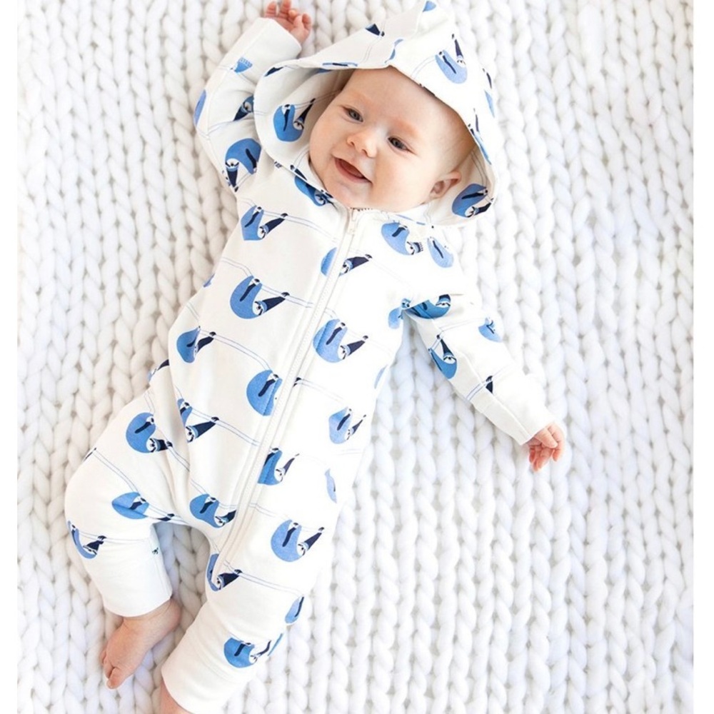 NWT Sloth zip romper by Monica + Andy